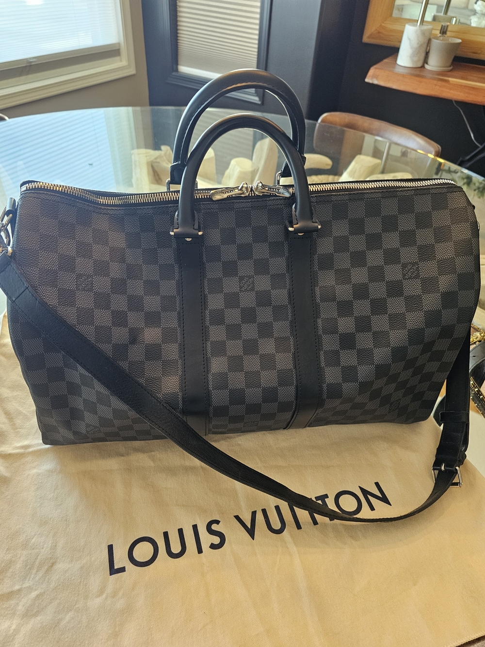 Louis Vuitton Damier Graphite Keepall 45 Travel Bag - Black